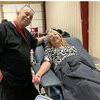 Linda Bohannon and Nurse Mario. Linda is one of the 152 people who donated blood.