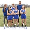 Tri-County high school track team, front row, left to right: Tori Dunks, Kamran Marrs and Zoie Williams.
Back row, Coach Taryn Douglas, Gabe Manning and Coach Myles Dustman.