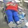 Pictured above is Jeffry Ulibarri donating blood Tuesday evening.