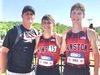 Braden Lee finished 10th place and Bristol Sheetz placed 13th place in the 3200 meter. 
	Pictured left to right Coach Peukert, Bristol Sheetz, and Braden Lee.